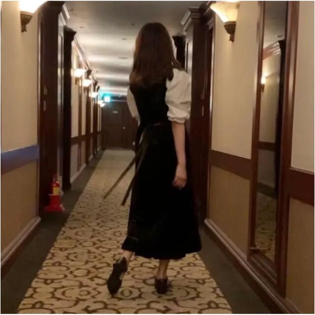 treaturself うなひなワンピ ベロアリボンワンピースレディース