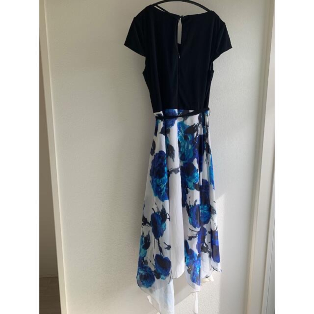 LSNY ドッキングワンピース アシンメトリー ヘム シフォン 花柄