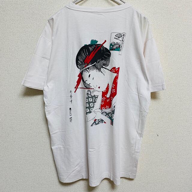 ART VINTAGE(アートヴィンテージ)の激レア　一点物　80〜90年代ビンテージ 喜多川 歌麿　美人画　浮世絵　Tシャツ メンズのトップス(Tシャツ/カットソー(半袖/袖なし))の商品写真