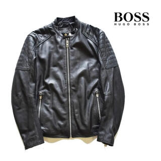 HUGO BOSS - HUGO BOSS ライダースジャケット Black サイズ48 新品の 