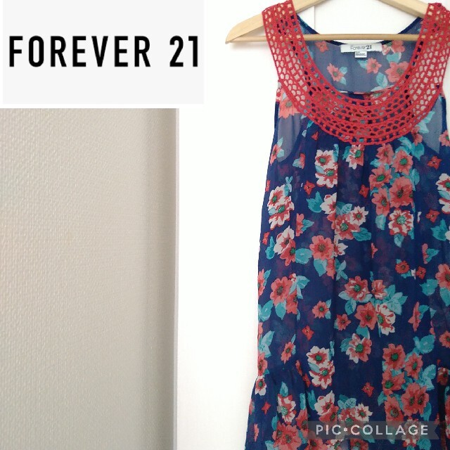 FOREVER 21(フォーエバートゥエンティーワン)の◎美品◎【 FOREVER 21 】シフォン花柄チュニック レディースのトップス(チュニック)の商品写真