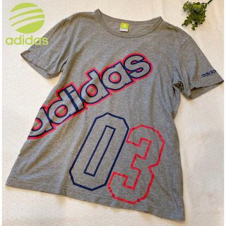 アディダス(adidas)のアディダス　adidas ロゴプリント半袖Tシャツ　グレー(Tシャツ(半袖/袖なし))