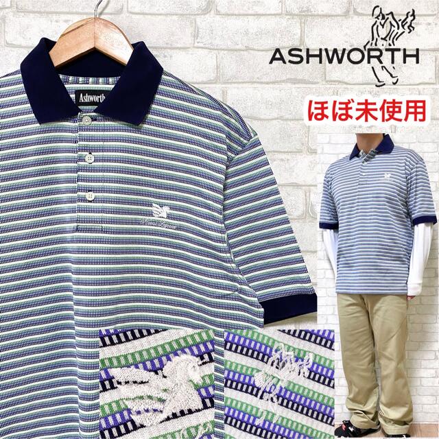 Ashworth(アシュワース)の☆ほぼ未使用☆ ASHWORTH アシュワース ポロシャツ ボーダー 半袖 スポーツ/アウトドアのゴルフ(ウエア)の商品写真
