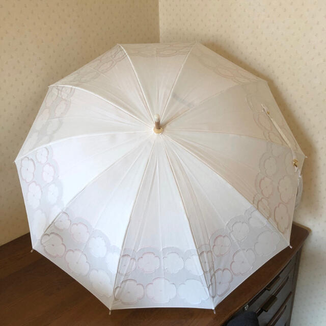 ☆新品☆月装 TSUKISOU 高級日傘 パラソル UV 紫外線防止加工 白 花
