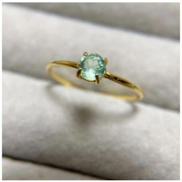 宝石質グリーンカイヤナイトリング ハンドメイドのアクセサリー(リング)の商品写真