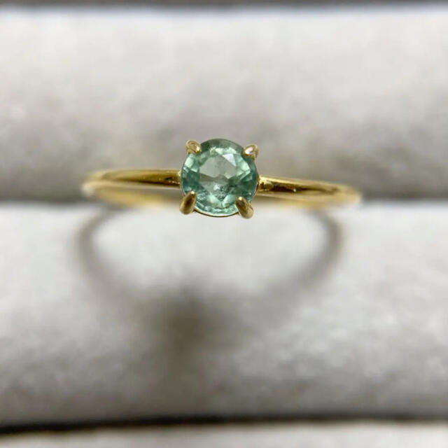 宝石質グリーンカイヤナイトリング ハンドメイドのアクセサリー(リング)の商品写真
