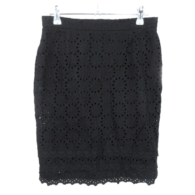 BCBGMAXAZRIA(ビーシービージーマックスアズリア)のビーシービージーマックスアズリア スカート 台形 ひざ丈 ティアード 刺繍 紺 レディースのスカート(ひざ丈スカート)の商品写真