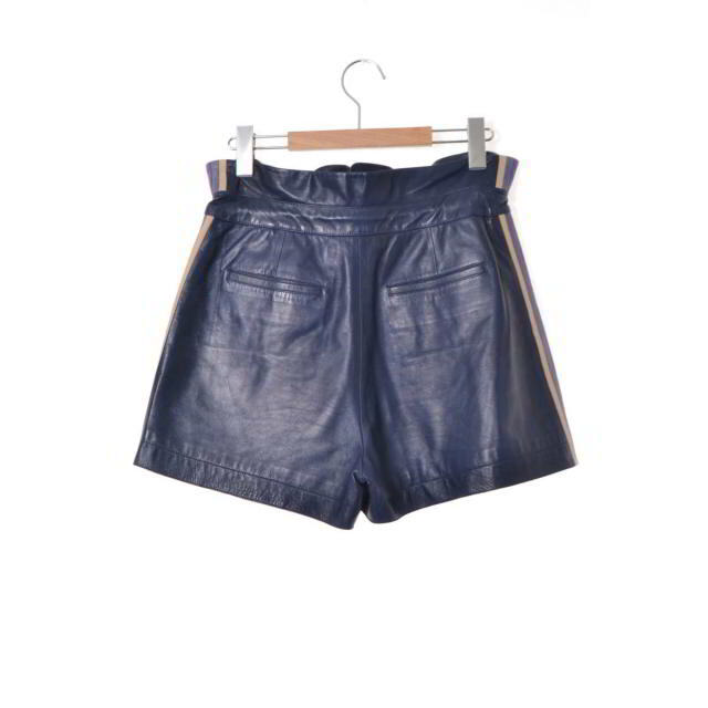 Chloe 側章 ドローストリング レザーショートパンツ 【正規販売店