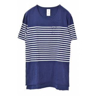 ミハラヤスヒロ(MIHARAYASUHIRO)のMIHARA YASUHIRO ボーダー ダメージ加工Tシャツ(Tシャツ/カットソー(半袖/袖なし))