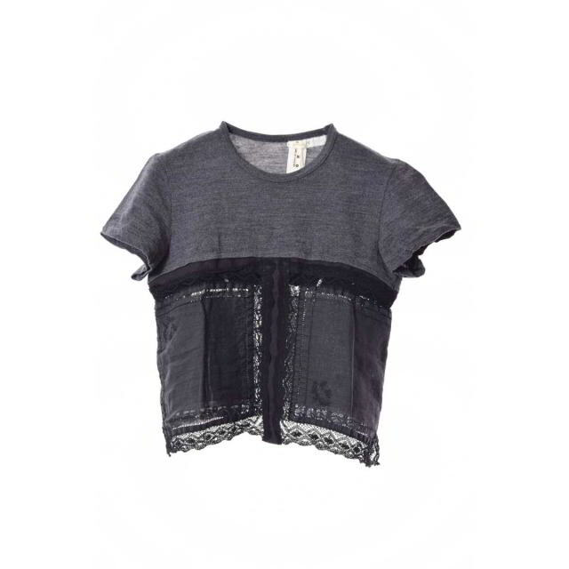 COMME des GARCONS - tao COMME des GARCONS レース切替 半袖 ニット