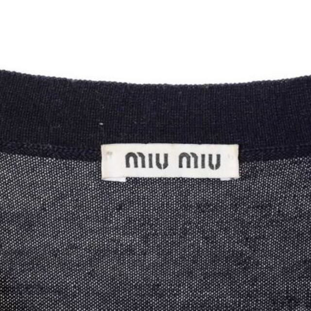 miumiu(ミュウミュウ)のmiu miu シルク混 サイドスリット ニット カーディガン レディースのトップス(カーディガン)の商品写真