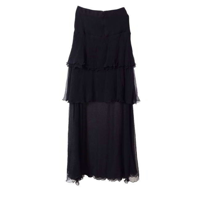 グリーン・ホワイト系 完成品♪ Chloe シルク ロング スカート - 通販