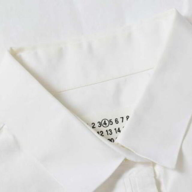 極美品　MM6 メゾンマルジェラ　長袖　白　ドレスシャツ　ブラウス　綿