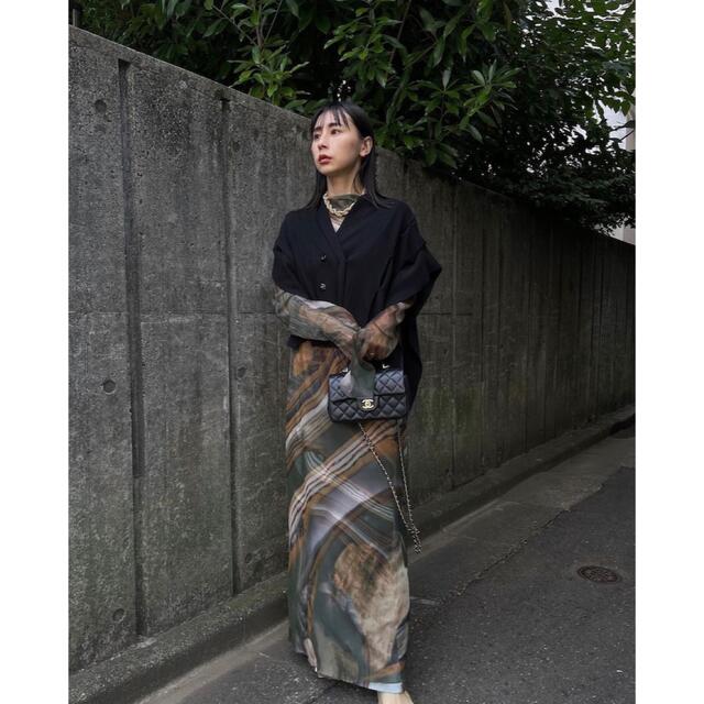 Ameri VINTAGE(アメリヴィンテージ)の【Ameri VINTAGE】CROOKED STRATUM DRESS レディースのワンピース(ロングワンピース/マキシワンピース)の商品写真