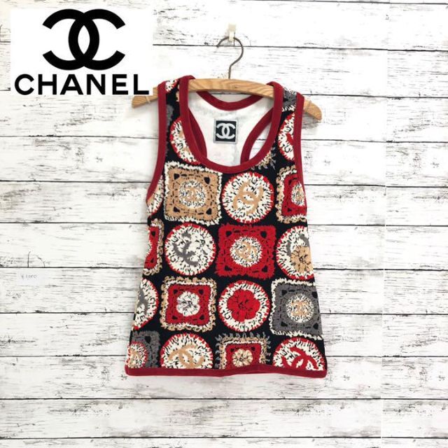 CHANEL♪激レアフラワー柄♪トリミング♪CCボタン♪ヴィンテージ♪入手困難