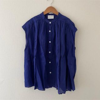 ユナイテッドアローズ(UNITED ARROWS)のユナイテッドアローズ♡リネン　ブラウス　ブルー　青　麻(シャツ/ブラウス(半袖/袖なし))