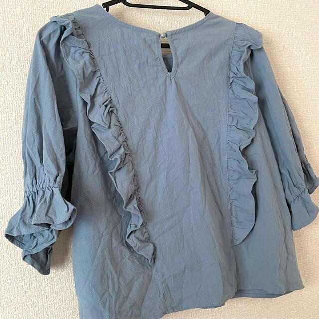 5分袖フリルブラウス レディースのトップス(シャツ/ブラウス(半袖/袖なし))の商品写真