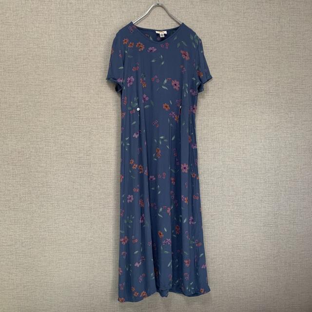 90s ビンテージ アメリカ 花柄 花 フラワー ロングワンピース