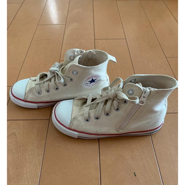 CONVERSE(コンバース)のキッズ20㎝　コンバースオールスターハイカット　ホワイト キッズ/ベビー/マタニティのキッズ靴/シューズ(15cm~)(スニーカー)の商品写真