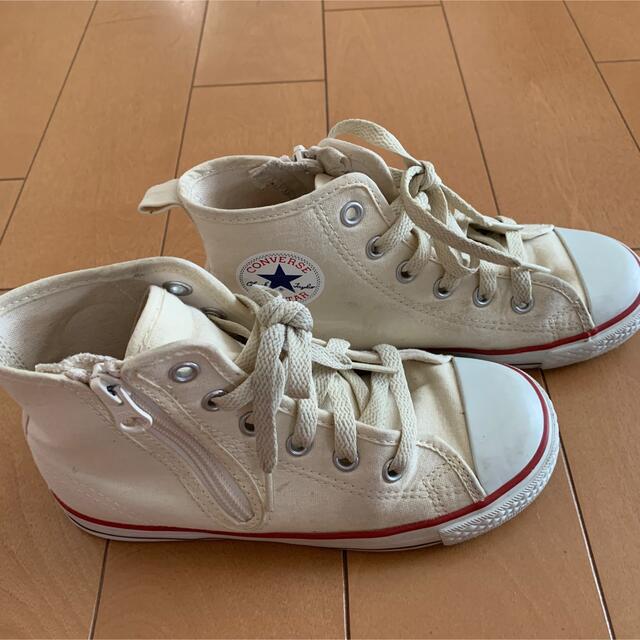 CONVERSE(コンバース)のキッズ20㎝　コンバースオールスターハイカット　ホワイト キッズ/ベビー/マタニティのキッズ靴/シューズ(15cm~)(スニーカー)の商品写真