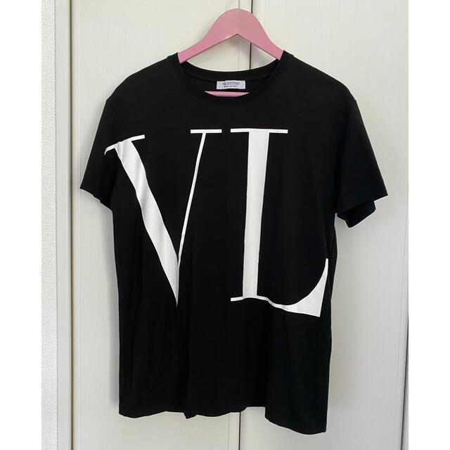 注文送料無料 着丈68cm【美品】ヴァレンティノ ビッグロゴ Tシャツ 黒