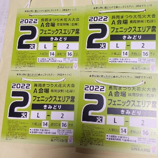 8月2日 長岡花火　フェニックスエリアチケット　3枚(その他)