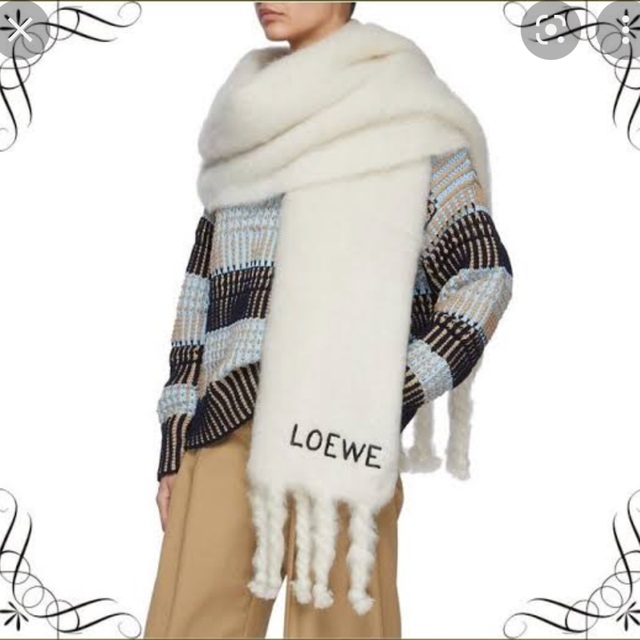 美品 LOEWE ロエベ アナグラム モヘア マフラー 休日限定 51.0%OFF