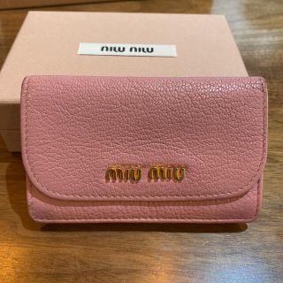 ミュウミュウ(miumiu)の☆ミュウミュウ☆ miu miu カードケース 名刺入れ ピンク(名刺入れ/定期入れ)