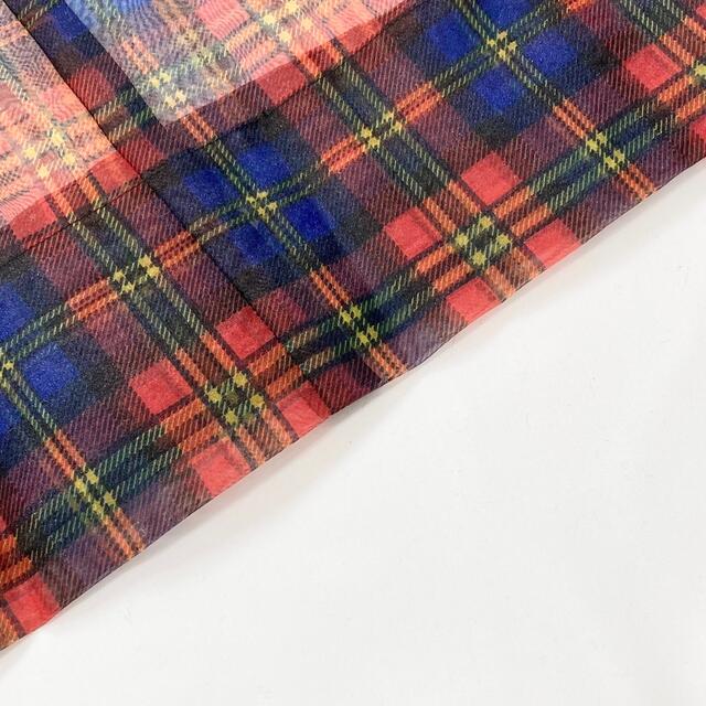 になってお LIMI feu 19SS シアー 異素材切替 チェックワンピース