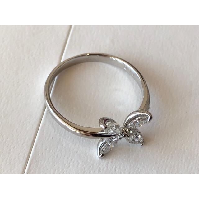 新品同様]プラチナ Pt900 天然ダイヤモンド マーキスカットリング 指輪