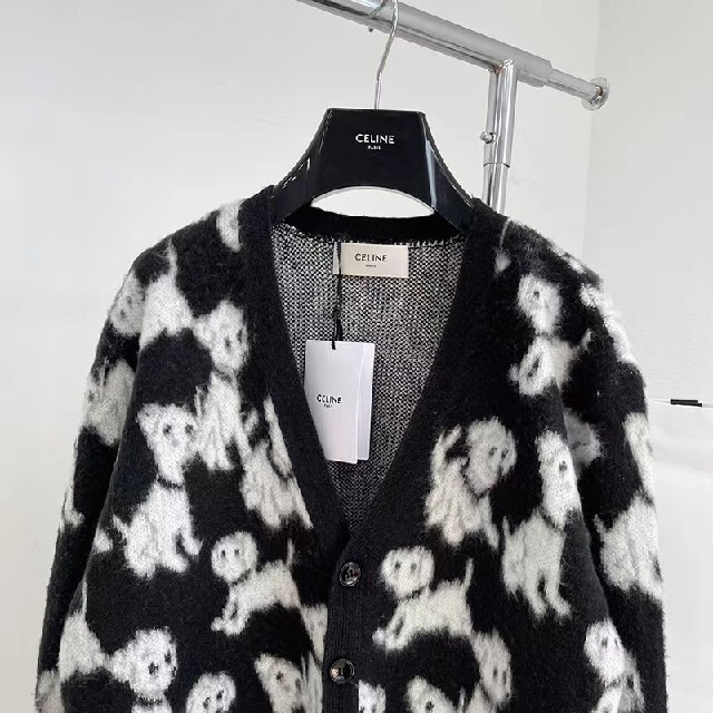 CELINE セリーヌ アーティスト ジャカードカーディガン 黒