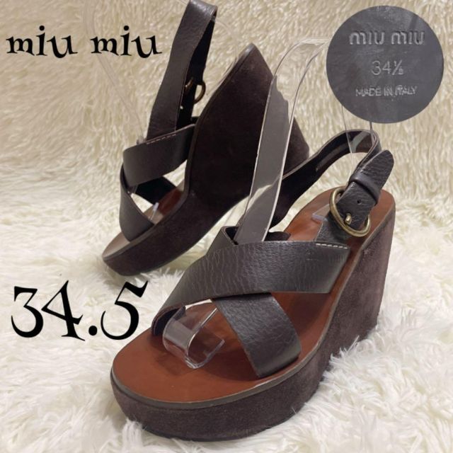 上質で快適 ウエッジサンダル t0015【極美品】ミュウミュウ - miumiu
