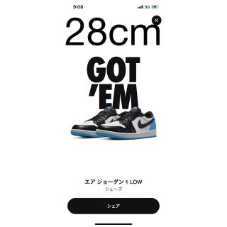 ナイキ(NIKE)のAIR JORDAN1 low BlackandDarkPowderBlue (スニーカー)