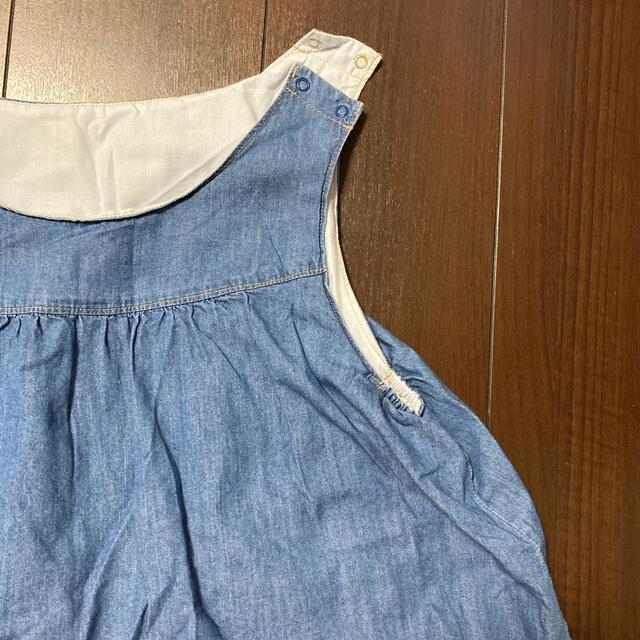 GU(ジーユー)のGU キッズ　デニム　サロペット　150 キッズ/ベビー/マタニティのキッズ服女の子用(90cm~)(ワンピース)の商品写真