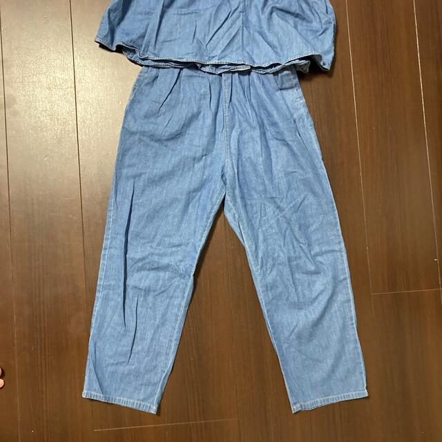 GU(ジーユー)のGU キッズ　デニム　サロペット　150 キッズ/ベビー/マタニティのキッズ服女の子用(90cm~)(ワンピース)の商品写真