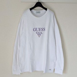 ゲス(GUESS)のGUESS GREEN LABEL LOGO L/S TEE ホワイト Lサイズ(Tシャツ/カットソー(七分/長袖))