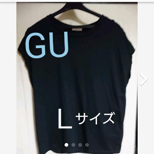 GU(ジーユー)のGU Tシャツ トップス 黒 レディースのトップス(Tシャツ(半袖/袖なし))の商品写真