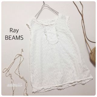 レイビームス(Ray BEAMS)のRay BEAMS ビームス . 刺繍 バックボタン ノースリーブ プルオーバー(シャツ/ブラウス(半袖/袖なし))