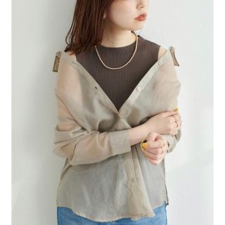 ナチュラルクチュール(natural couture)の週末限定価格❣️シアーシャツ×リブニット(カットソー(長袖/七分))