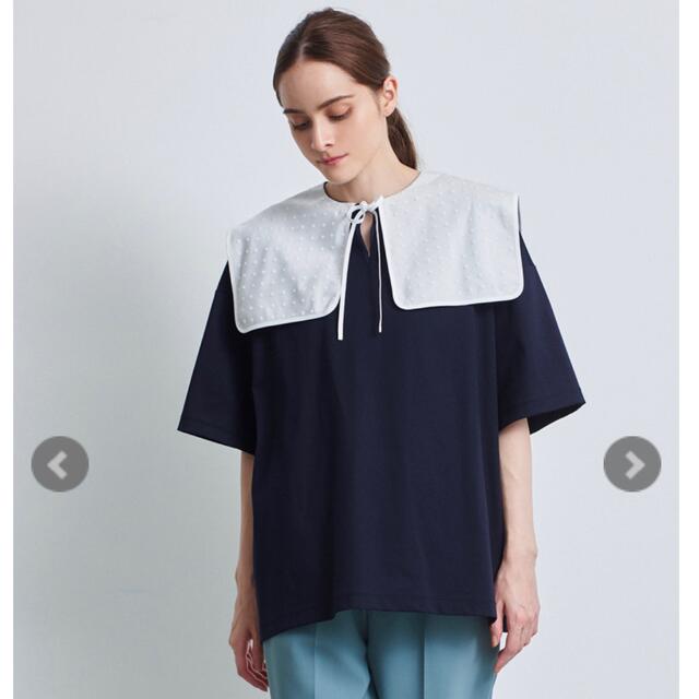 yori フロッキードットカラーTee ネイビー-eastgate.mk