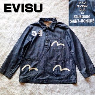 海外販売× 【美品】EVISU Paris エビス デニムジャケット 50 青