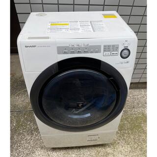 シャープ(SHARP)の2018年製ドラム式電気洗濯乾燥機　ES-S7C WL(洗濯機)