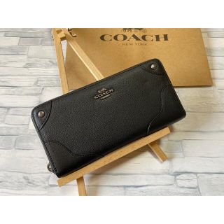 コーチ(COACH)の【COACH】コーチラウンドファスナー長財布 レザー ブラック (F52645)(長財布)