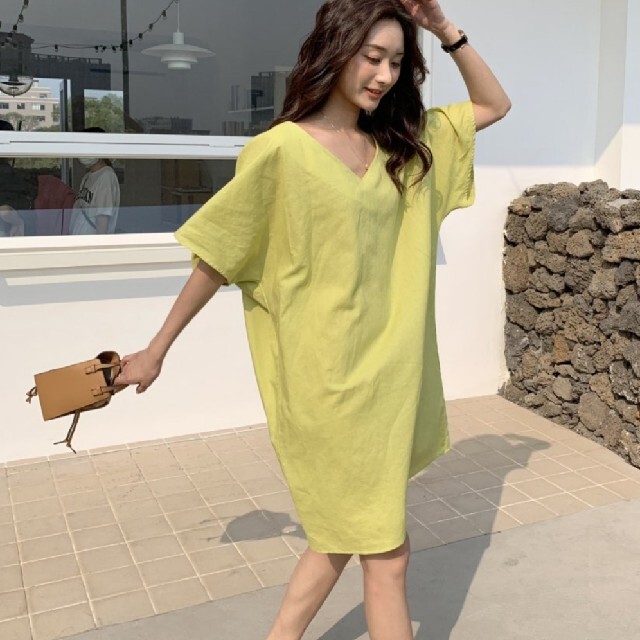 バースデーバッシュ　V ネック SUMMER LINEN OP