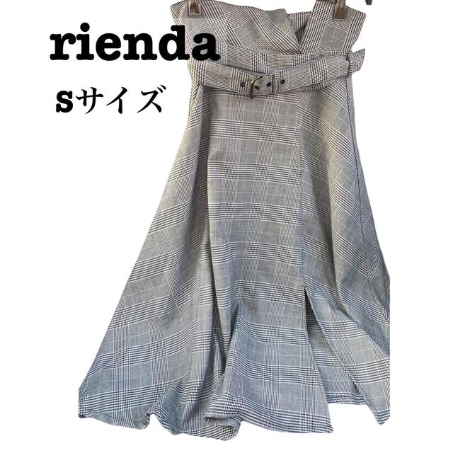 rienda(リエンダ)のrienda(リエンダ)チェックスカート　フレアー　ベルト付き　スリットあり レディースのスカート(ひざ丈スカート)の商品写真