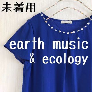 アースミュージックアンドエコロジー(earth music & ecology)の未着用　earth music & ecology　アース　ビーズカットソー(カットソー(半袖/袖なし))