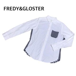 フレディアンドグロスター(FREDY & GLOSTER)のFREDY&GLOSTER 長袖 シャツ メンズ M 無地 ボーダー ブランド品(シャツ)