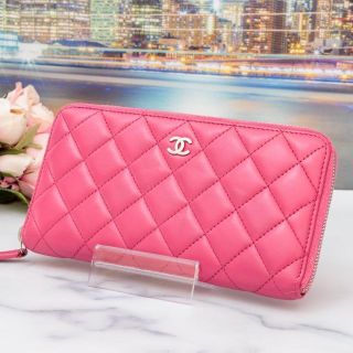 シャネル(CHANEL)の【極美品】CHANEL マトラッセ ラウンドファスナー財布 長財布　ピンク(財布)