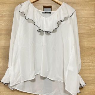 ザラ(ZARA)のZARA パイピングフリルブラウス(シャツ/ブラウス(長袖/七分))