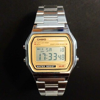 カシオ　デジタル腕時計　新品　レトロステンレス　シンプルデザイン